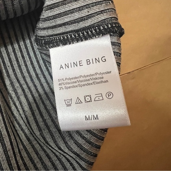 Anine Bing | Kristen Tank Asymmetrical Racerback Ribbed Stripe Tank Top Size M - Picture 9 of 9